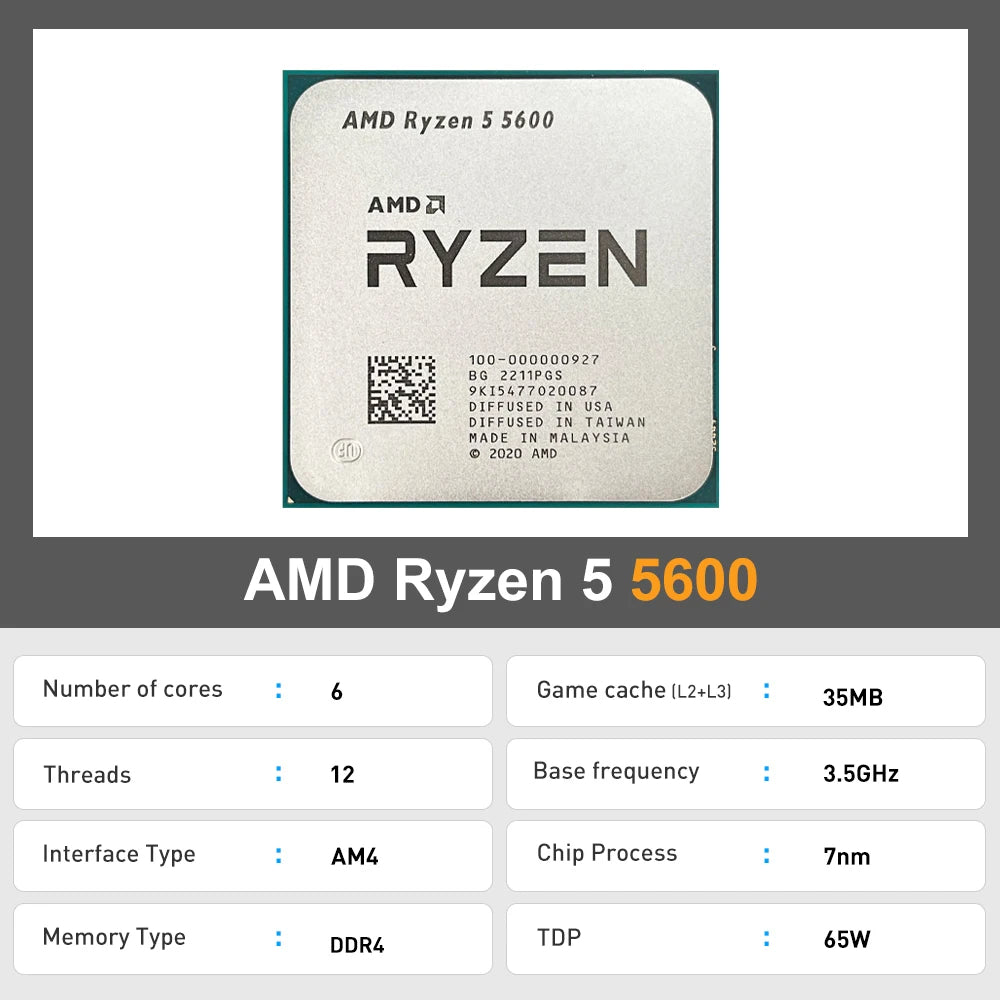 LUCBIT AMD Ryzen r5 5600 CPU